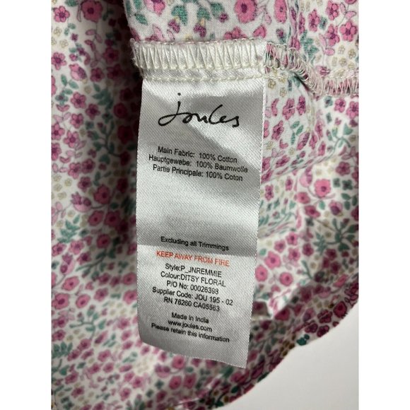 Joules Girls 11-12 Years 1/2 Button Long Sleeve Floral Blouse - Picture 6 of 9